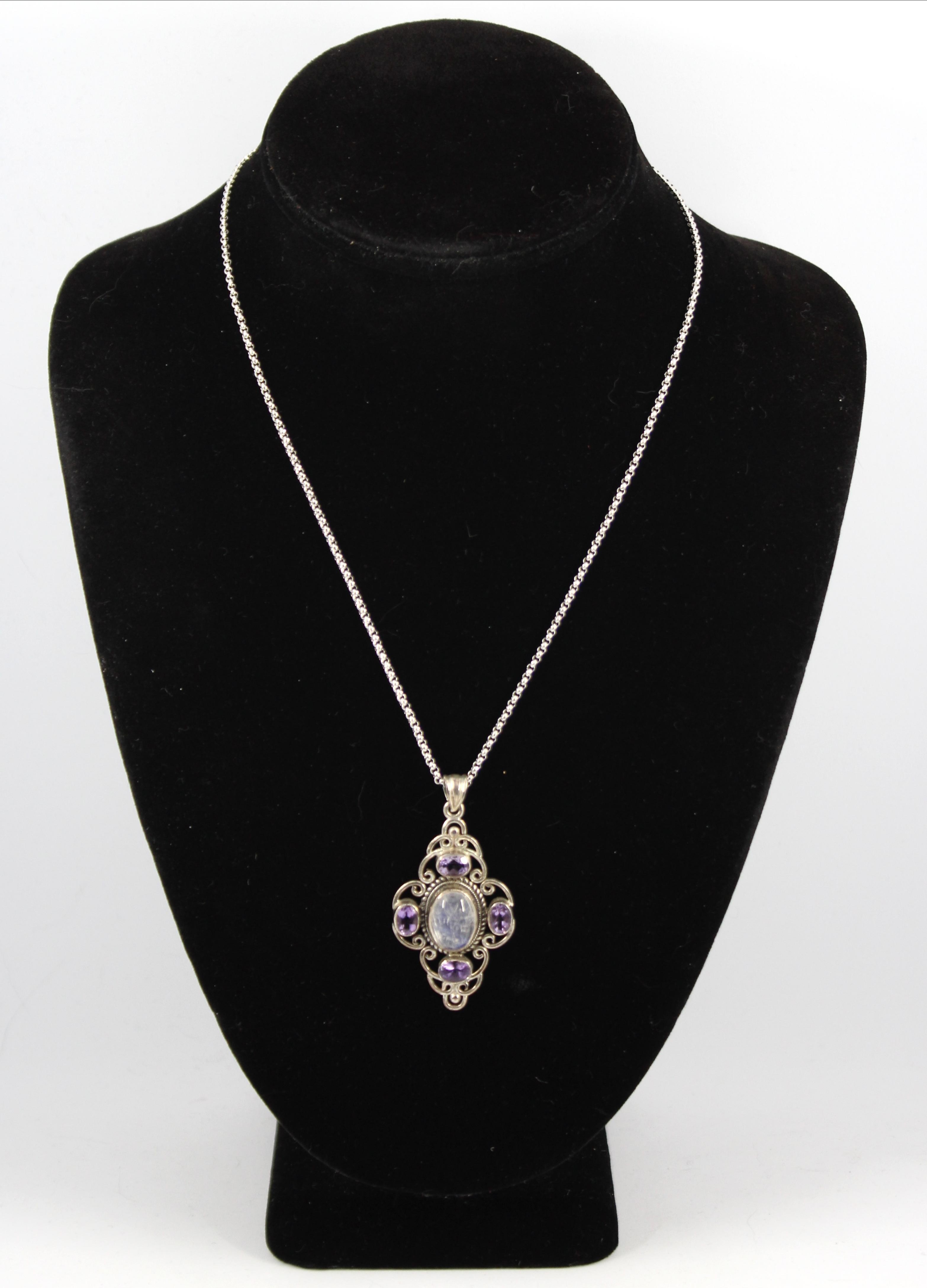 SILVER, MOONSTONE & AMETHYST