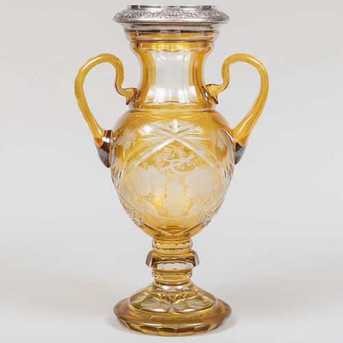 SILVER-MOUNTED BOHEMIAN GLASS