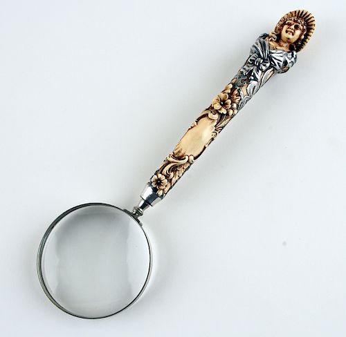 SILVER MOUNTED BONE HANDLED