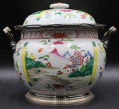 SILVER MOUNTED CHINESE FAMILLE