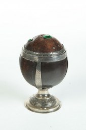 SILVER-MOUNTED COCONUT CHALICE