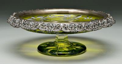 Silver mounted intaglio cut bowl,
