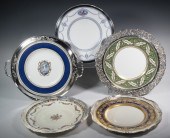 SILVER MOUNTED PORCELAIN PLATE