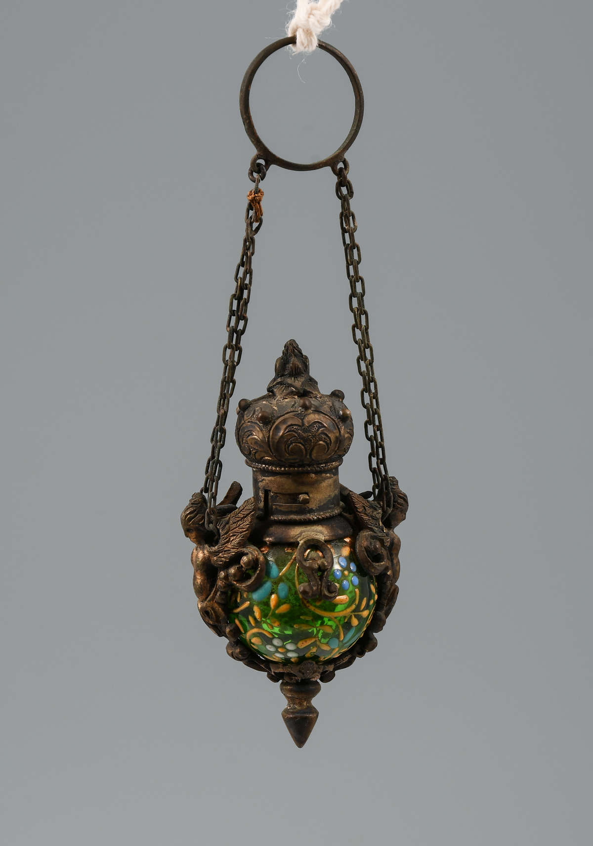 SILVER MOUNTED VASELINE GLASS