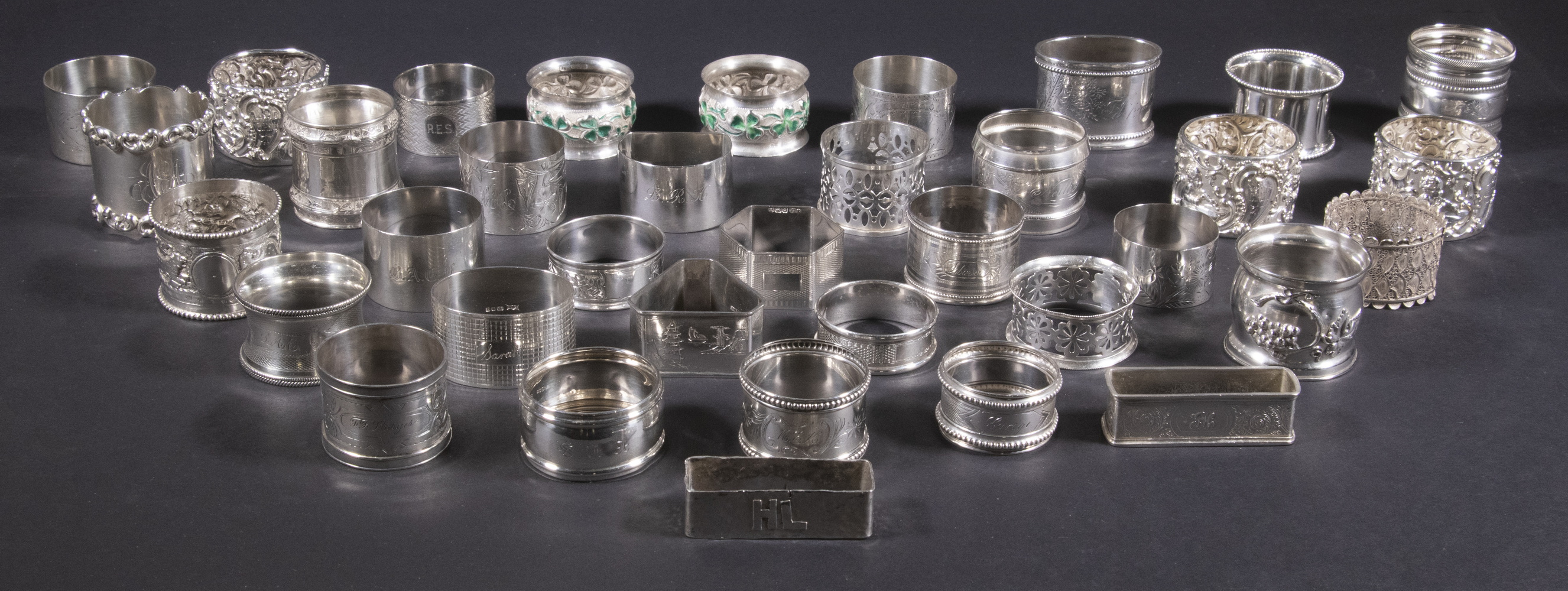 SILVER NAPKIN RING COLLECTION Lot
