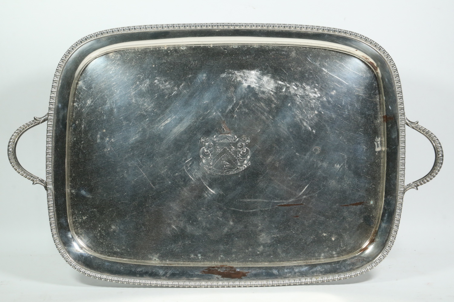 SILVER ON COPPER ARMORIAL SERVING