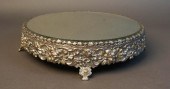 SILVER ON COPPER FOOTED TABLE