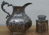 SILVER ON COPPER PITCHER AND T