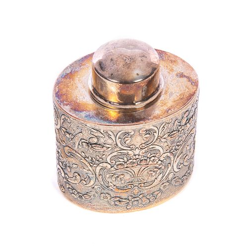 SILVER ON COPPER TEA CADDYSilver on