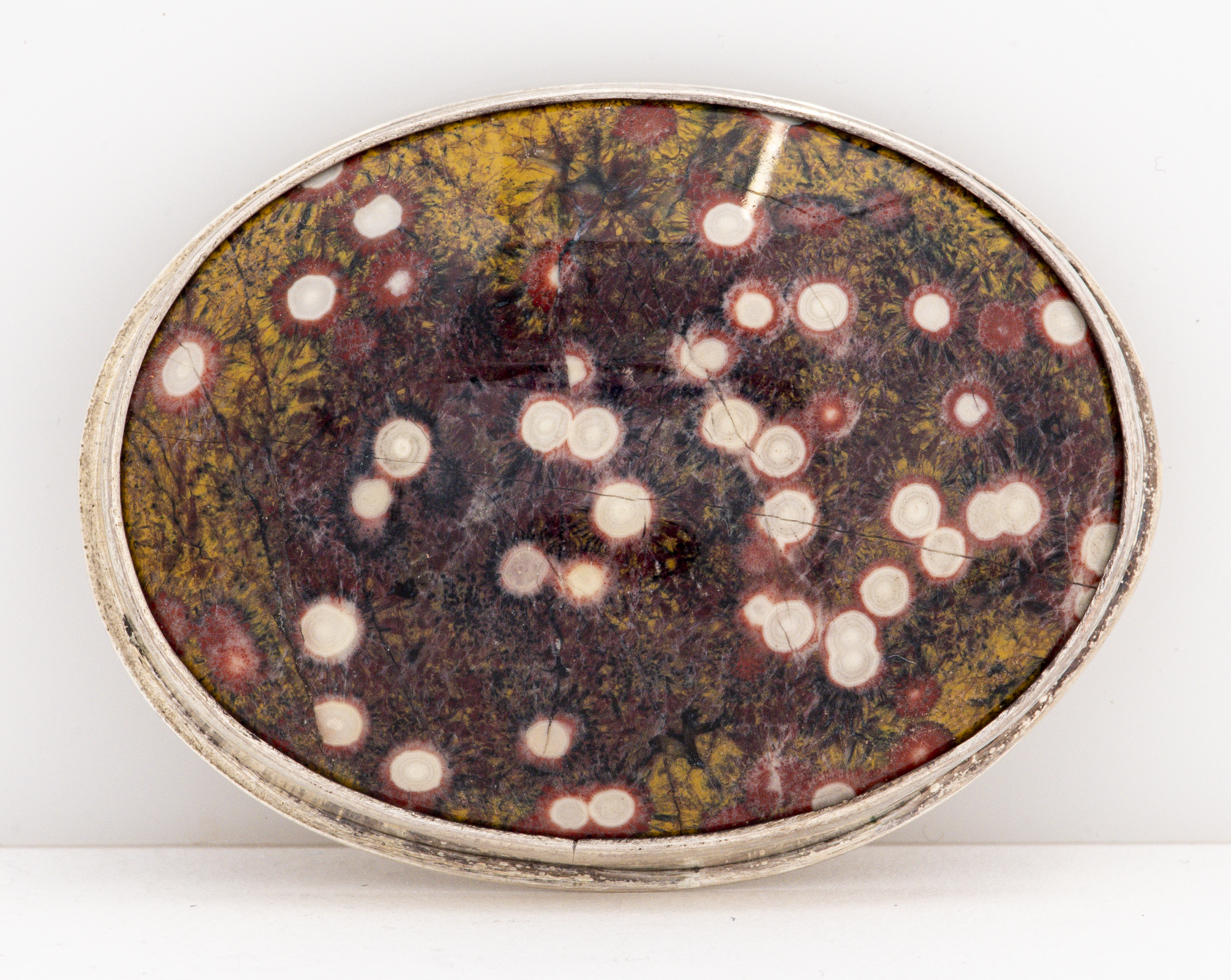 SILVER OVAL CABOCHON JASPER