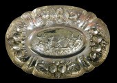 SILVER: OVAL REPOUSSE DISH/ LO
