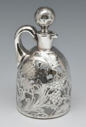 SILVER OVERLAY CRYSTAL EWER WI