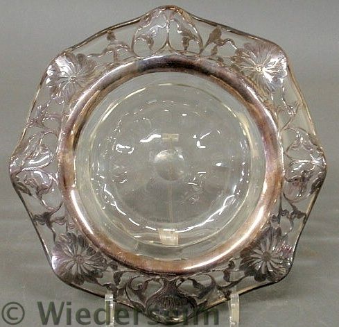 Silver overlay glass centerpiece