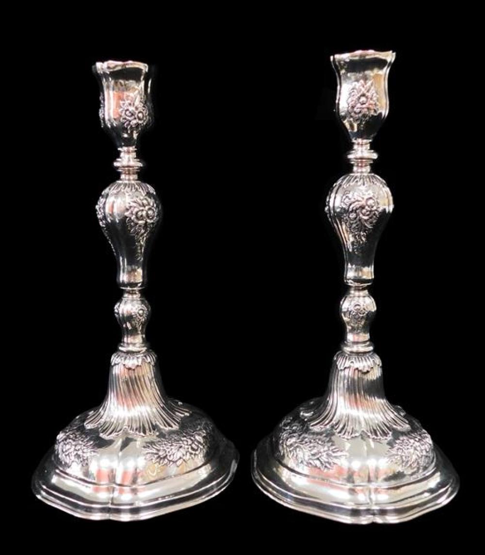 SILVER: PAIR OF CANDLESTICKS,