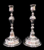 SILVER: PAIR OF CANDLESTICKS,