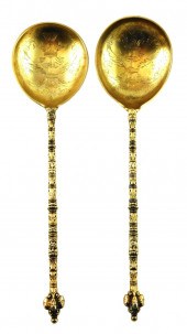 SILVER: PAIR OF FINELY ENGRAVE