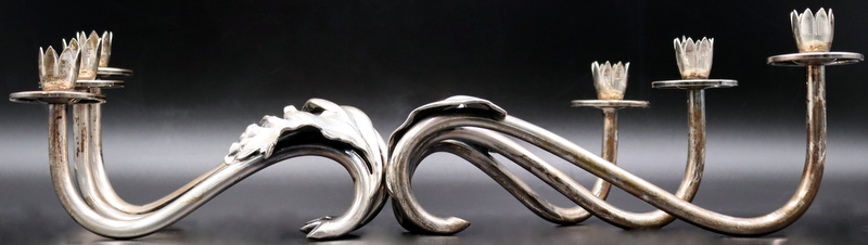 SILVER. PAIR OF ITALIAN .800 SILVER