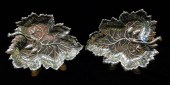 SILVER: PAIR OF WALLACE LEAF F