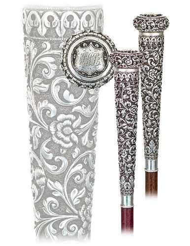 SILVER PARADE CANE-Ca. 1880