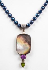 SILVER PEARL, MOP,  AMETHYST &