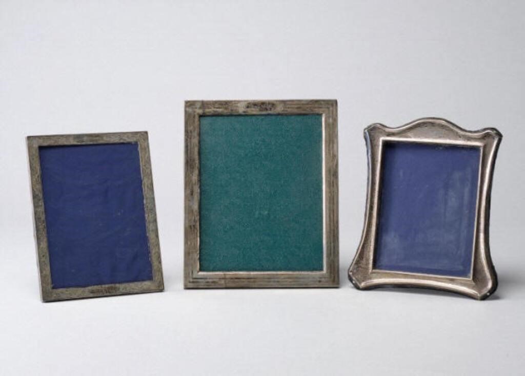 SILVER PHOTO FRAMESA lot of three