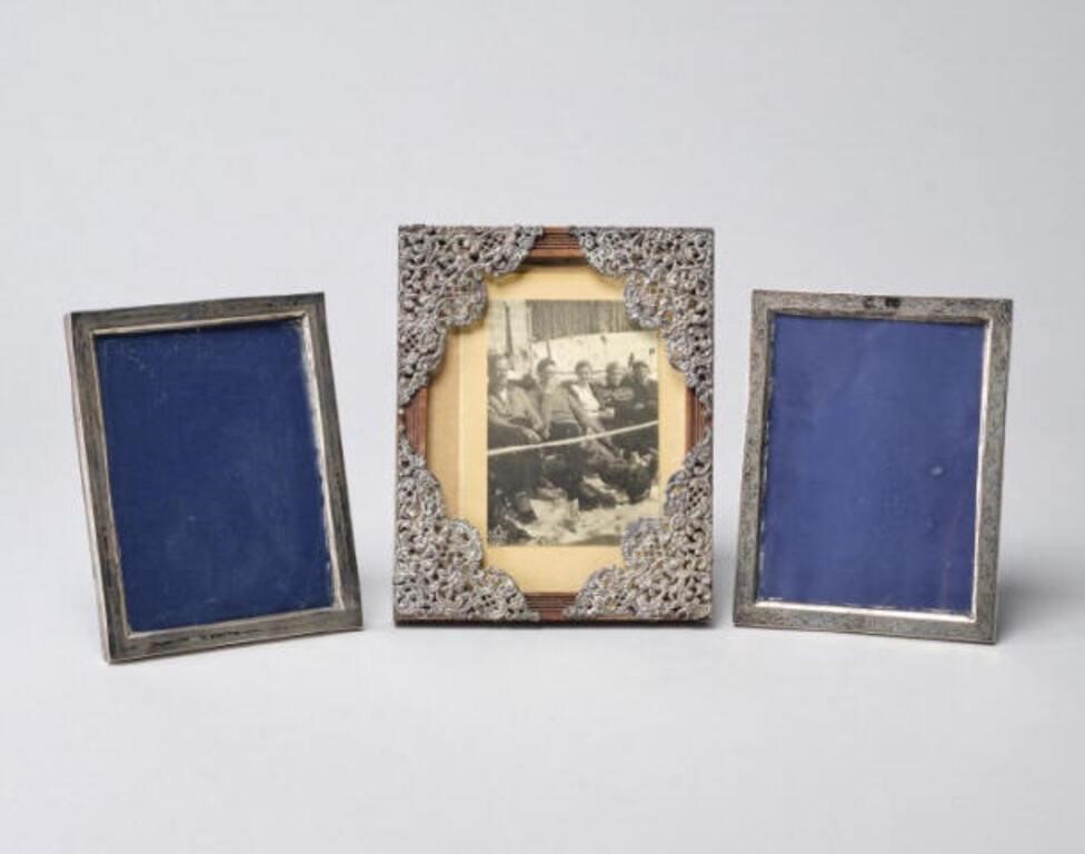 SILVER PHOTO FRAMESA lot of three