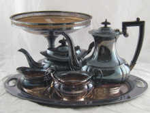 Silver plate. A four piece tea