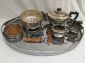 Silver plate. A large gallerie