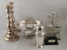 Silver plate. A pair of