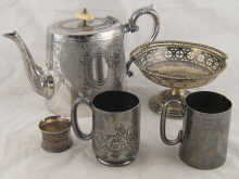 Silver plate. A teapot two