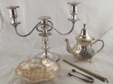 Silver plate. A three branch