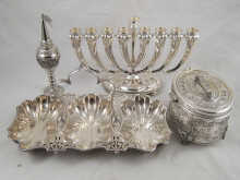 Silver plate. A three section
