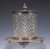 SILVER-PLATE AND CRYSTAL BISCU