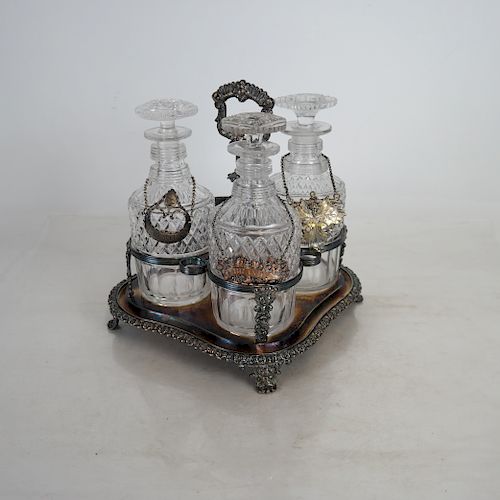 SILVER PLATE AND CUT CRYSTAL