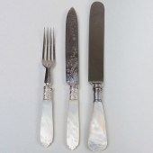 SILVER PLATE AND MOTHER-OF-PEA