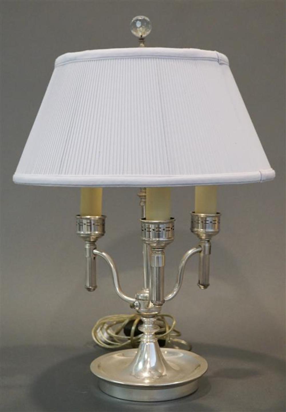 SILVER PLATE BOUILLOTTE LAMP,