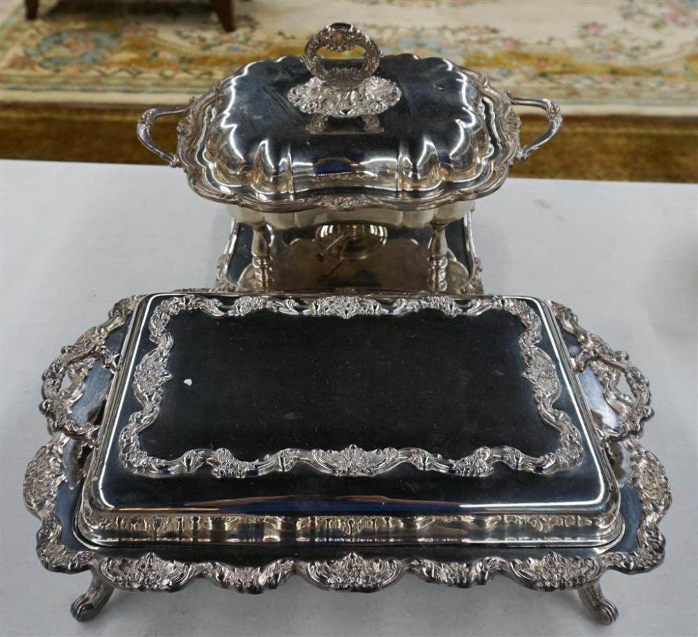 SILVER PLATE CHAFING DISH AND