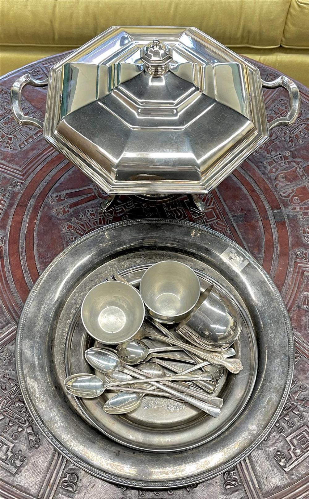 SILVER PLATE CHAFING DISH, TWO