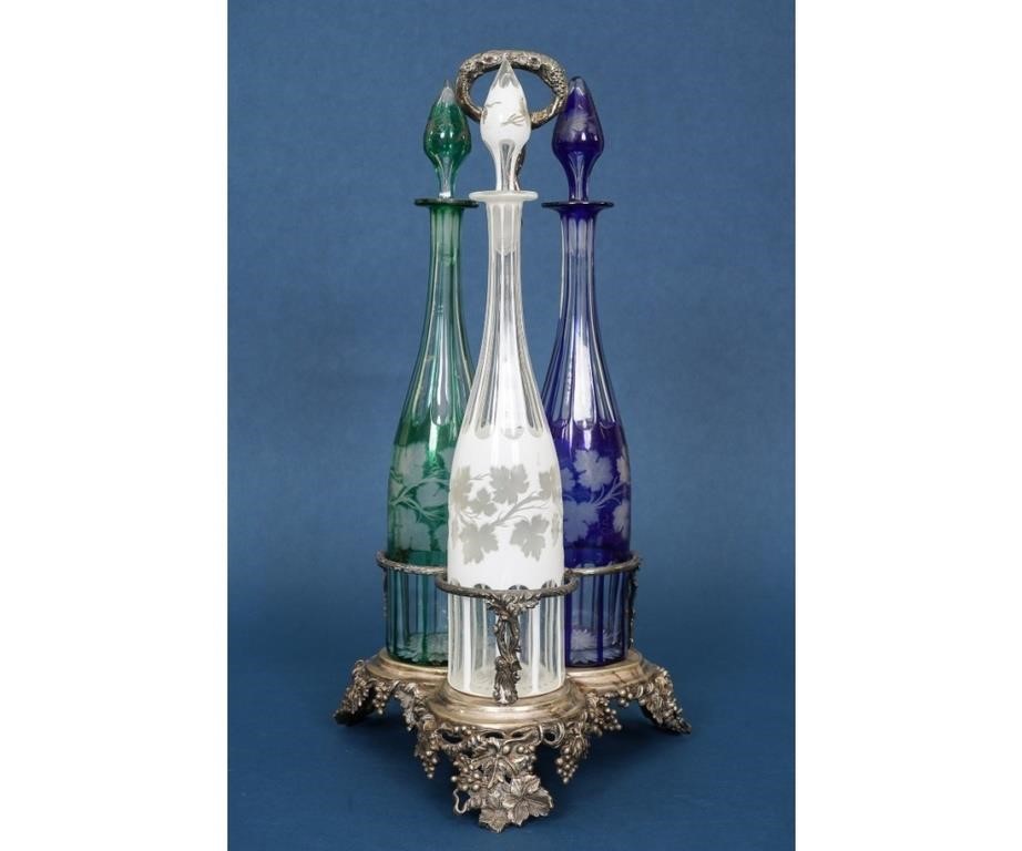 Silver plate decanter stand with