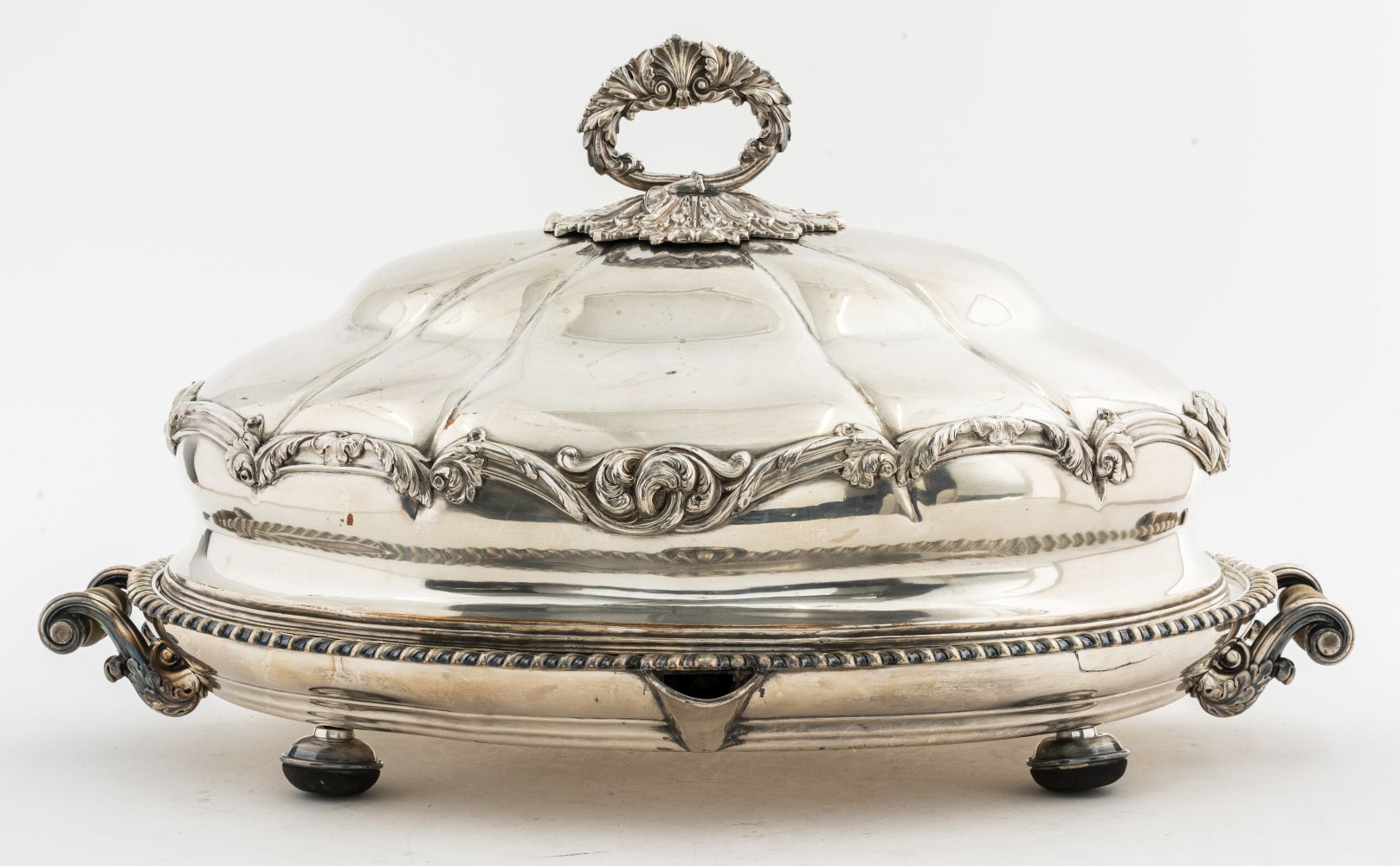 SILVER-PLATE DOME AND PLATTER ROAST
