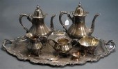 SILVER PLATE FIVE-PIECE COFFEE