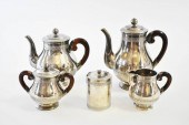 SILVER PLATE FIVE-PIECE TEA SE