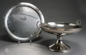 SILVER PLATE FOOTED BOWL AND T