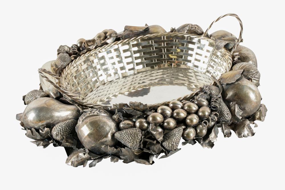 SILVER-PLATE FRUIT BASKET CENTER