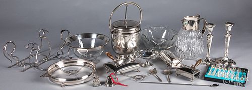 SILVER PLATE, GLASS BOWLS,
