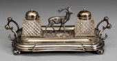 Silver-plate ink stand, centra