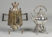 Silver plate kettle on stand &