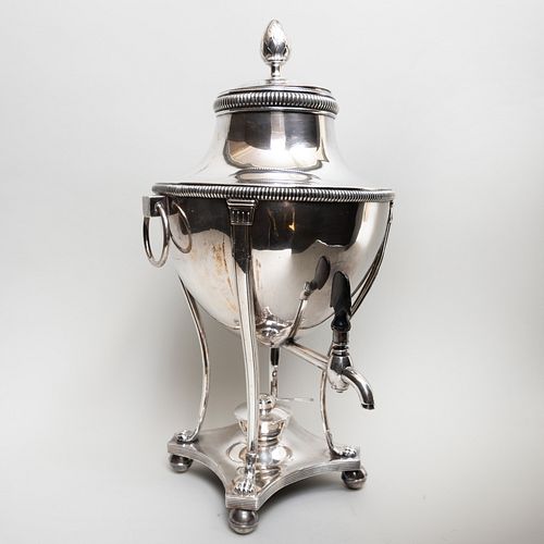 SILVER PLATE LARGE URNWith ebonized