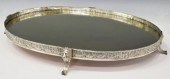 SILVER PLATE MIRRORED PLATEAU