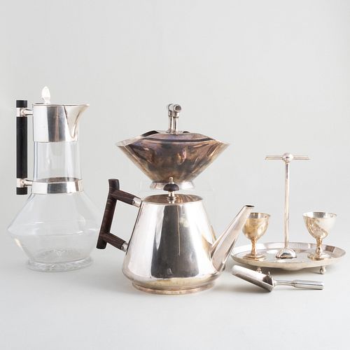 SILVER PLATE-MOUNTED GLASS